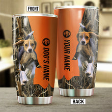 Load image into Gallery viewer, Beagle Birds &amp; Deer shed Hunting Dog Custom name Stainless Steel Tumbler Cup FSD4320