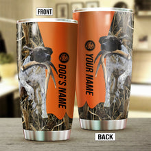 Load image into Gallery viewer, English Pointer Birds &amp; Deer shed Hunting Dog Custom name Stainless Steel Tumbler Cup FSD4331