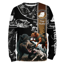 Load image into Gallery viewer, Wild Boar Hunting with Dogs Camo Custom Name Shirts, Boar hunting shirt, Gift for hunter FSD570