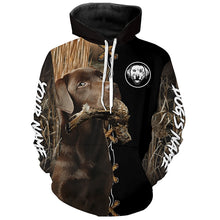 Load image into Gallery viewer, Chocolate Labrador Retriever Hunting Dog Custom Name Hoodie Shirt for Hunter FSD4687