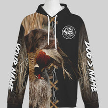 Load image into Gallery viewer, Wirehaired Pointing Griffon Hunting Dog Custom Name Hoodie Shirt for Hunter FSD4688