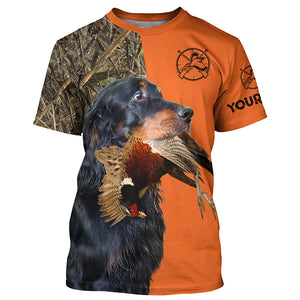 Pheasant hunting with Dog Gordon Setter Customize name 3D All over print Shirts FSD3746