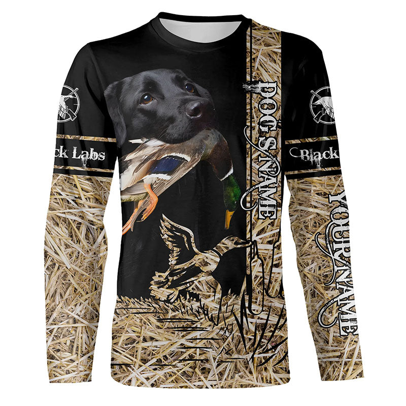 Black Labs Retriever Dog Duck Hunting waterfowl camo Shirts for Duck Hunters FSD3925