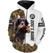 Load image into Gallery viewer, Pheasant Hunting with Deutscher Wachtelhund (German Spaniel) Dog Custom Name All over printed Shirts FSD3630