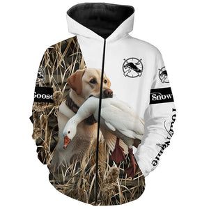 Snow Goose hunting with dog yellow labrador Custom Name All over print Shirt, Hunting gift ideas FSD1968