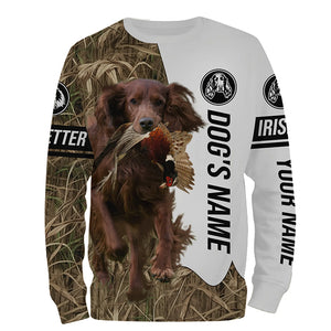Pheasant hunting with red Irish setter Dogs Customize name 3D All over print Shirts, Hoodie FSD3758