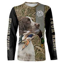 Load image into Gallery viewer, Duck hunting English Springer spaniel custom camo Shirts, duck hunting hoodie, Duck hunting Gifts FSD3353