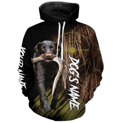 German Wirehaired Pointers GWP Custom Name Hunting Dog Shirts for Hunter, Gifts for Hunters FSD4571