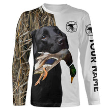 Load image into Gallery viewer, Duck hunting with Black lab custom Name 3D All over print shirt, hoodie, long sleeves Hunting gifts FSD437