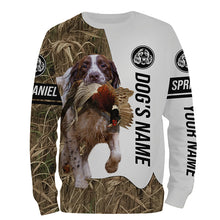 Load image into Gallery viewer, Pheasant Hunting with Springer Spaniel Dog Custom Name Camo Full Printing Shirts, English Springer Spaniel - FSD2770