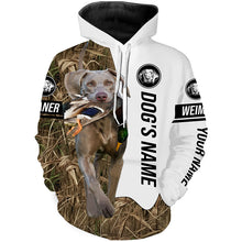 Load image into Gallery viewer, Duck Hunting with Weimaraner Dog Custom Name Camo Full Printing Shirts, Gundog hunting Shirt - FSD2778