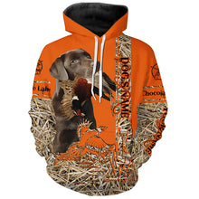 Load image into Gallery viewer, Chocolate Labrador Retriever Dog Pheasant Hunting Blaze Orange Hunting Shirts for Hunter, Bird Hunters FSD4158