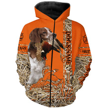 Load image into Gallery viewer, Brittany Dog Pheasant Hunting Blaze Orange Hunting Shirts, Pheasant Hunting Clothing FSD4166