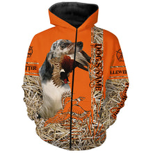 Load image into Gallery viewer, Llewellin English Setter Dog Pheasant Hunting Blaze Orange Hunting Shirts, Pheasant Hunting Clothing FSD4171