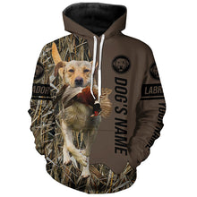 Load image into Gallery viewer, Yellow Labrador Retriever Hunting dog customized Name Shirt, camo and brown color FSD4670