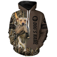 Load image into Gallery viewer, Yellow Labrador Retriever Hunting dog customized Name Shirt, camo and brown color FSD4670