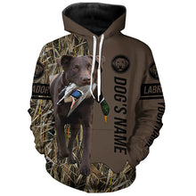 Load image into Gallery viewer, Chocolate Labrador Retriever Hunting dog customized Name Shirt, camo and brown color FSD4671