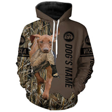 Load image into Gallery viewer, Vizsla Hunting dog customized Name Shirt, camo and brown color FSD4675