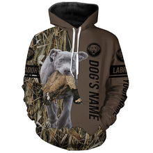 Load image into Gallery viewer, Silver Labrador Retriever Hunting dog customized Name Shirt, camo and brown color FSD4678