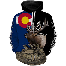 Load image into Gallery viewer, Colorado Elk Hunting CO flag Custom Name Full printing Shirts, Personalized Elk hunting gifts FSD3125