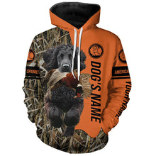 Load image into Gallery viewer, American Water Spaniels Hunting Dog Customized Name Camo Shirts for Hunters FSD4604