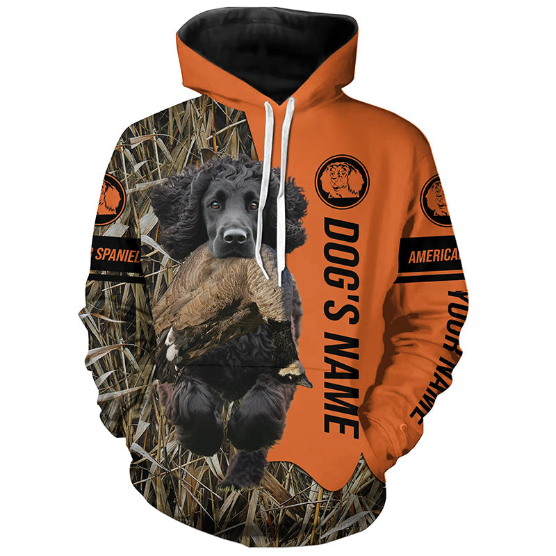 American Water Spaniels Hunting Dog Customized Name Camo Shirts for Hunters FSD4604