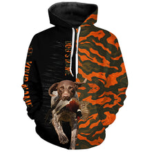 Load image into Gallery viewer, German Shorthaired Pointer GSP Pheasant Hunting Dog Orange camo Custom Name all over print Shirts FSD4232