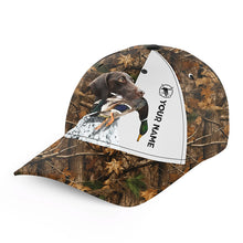 Load image into Gallery viewer, Duck hunting with German Shorthaired Pointer 3D camo Custom Name hunting hat Adjustable Unisex hunting Baseball hat FSD2633