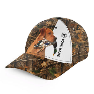 Duck hunting with Dog Fox Red Labrador 3D camo Custom Name hunting hat Adjustable Unisex hunting Baseball hat FSD2635