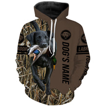 Load image into Gallery viewer, Black Labrador Retriever Hunting Dog Custom Name Camo Shirts, Hunting Gifts FSD4074KYC