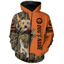 Load image into Gallery viewer, Yellow Labrador Retriever Hunting Dog Customized Name Zip Up Hoodie Shirt FSD4075