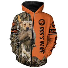 Load image into Gallery viewer, Yellow Labrador Retriever Hunting Dog Customized Name Zip Up Hoodie Shirt FSD4075