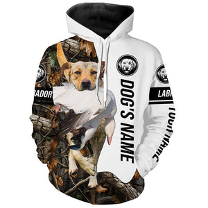 Snow Goose Hunting Dog Yellow Labs customize name Camo Full Printing Shirts, Best Hunting Gifts FSD3447
