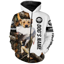 Load image into Gallery viewer, Snow Goose Hunting Dog Yellow Labs customize name Camo Full Printing Shirts, Best Hunting Gifts FSD3447