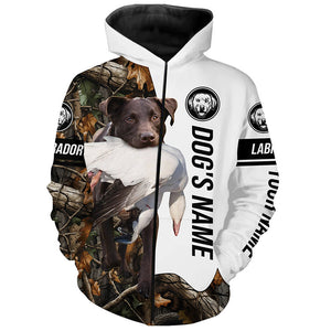 Snow Goose Hunting Dog Chocolate Labs customize name Camo Full Printing Shirts, Best Hunting Gifts FSD3448