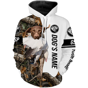 Snow Goose Hunting Dog GSP customize name Camo Full Printing Shirts, Best Hunting Gifts FSD3449