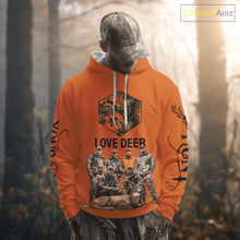 Load image into Gallery viewer, Deer Hunting Orange Hoodie, Long Sleeve Shirt Custom Name, Team Name Gift For Hunter NHT05
