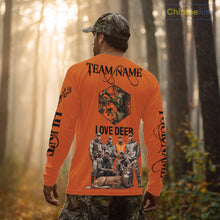 Load image into Gallery viewer, Deer Hunting Orange Hoodie, Long Sleeve Shirt Custom Name, Team Name Gift For Hunter NHT05