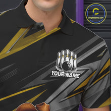 Load image into Gallery viewer, Personalized Team Jersey Men's Custom Cowboy Duck Bowling Polo &amp; 1/4 Zip Shirt |Yellow NHT1207