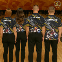Load image into Gallery viewer, Personalized Team Jersey Women's Custom Cowboy Duck Bowling Polo &amp; 1/4 Zip Shirt |Yellow NHT1207