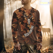 Load image into Gallery viewer, Skull Deer Hunting 3D Brown Camo Autumn Custom Name All Over Print Shirt Hunting Clothes NHT207