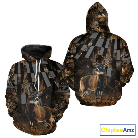 Deer Hunter Camo Hunting Hoodie For Men – Realistic Buck Design NHT334