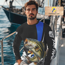 Load image into Gallery viewer, Personalized Bass Fishing Jersey, Bass Fishing Shirt Long Sleeve Fishing Apparel For Men NHT872