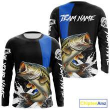 Load image into Gallery viewer, Personalized Bass Fishing Jersey, Bass Fishing Shirt Long Sleeve Fishing Apparel For Men NHT872