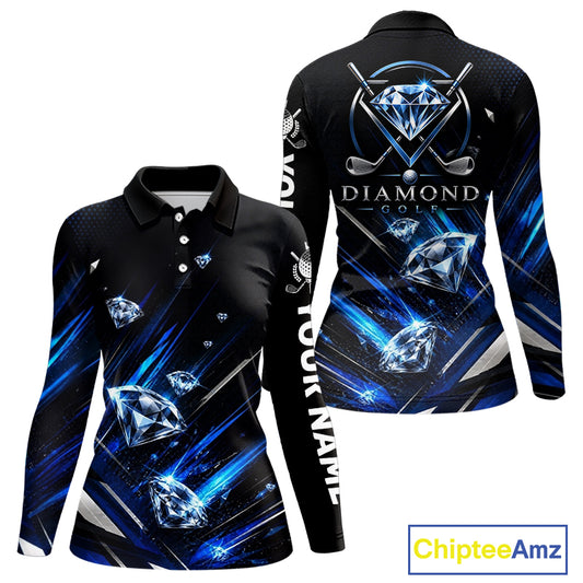 Funny Womens Diamond Golf Polo Shirt –  Performance Golf Shirt, Golf Top NHT878