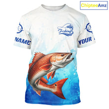 Load image into Gallery viewer, Redfish Fishing T-shirts Gift For Men Deep Sea Saltwater Angler Ocean Adventure 
