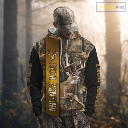 Forest Camo Deer Hunting Shirt, Deer Buck With Full All Over 3D For Deer Hunters NHT344