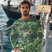 Load image into Gallery viewer, Largemouth Bass Fishing Shirts Long Sleeve Camo Green With Personalized Name NHT398