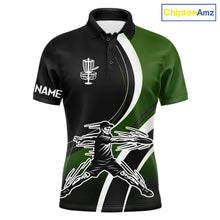 Load image into Gallery viewer, Green Mens Disc Golf Polo Shirt Customized Disc Golf Shirts For Men Disc Golfing Gifts NHT895
