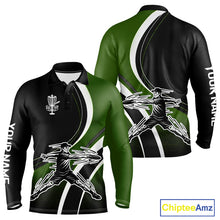 Load image into Gallery viewer, Green Mens Disc Golf Polo Shirt Customized Disc Golf Shirts For Men Disc Golfing Gifts NHT895
